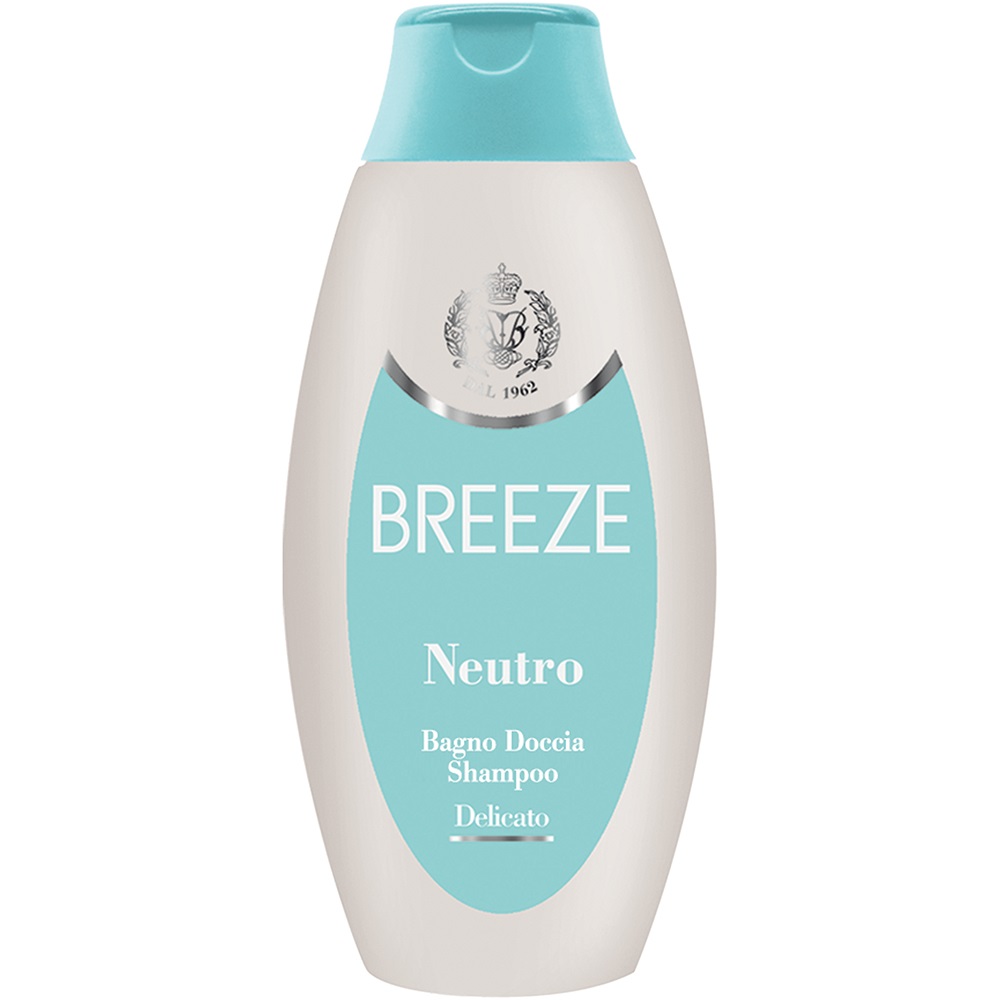 BREEZE Neutro Bagno Doccia Shampoo Delicato 400 ml - Formula a pH Fisiologico, Dermatologicamente Testato