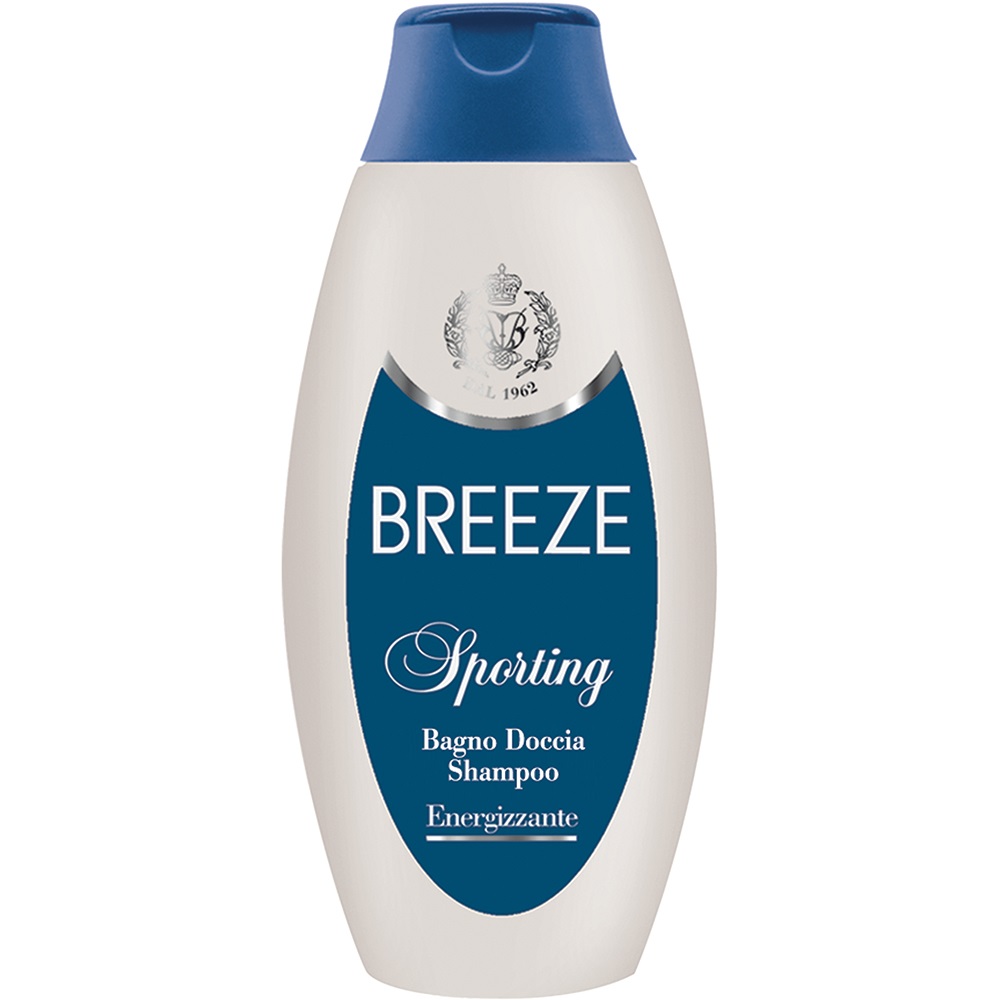 BREEZE Sporting Bagno Doccia Shampoo Energizzante 400ml - Formula a pH Fisiologico per Corpo e Capelli