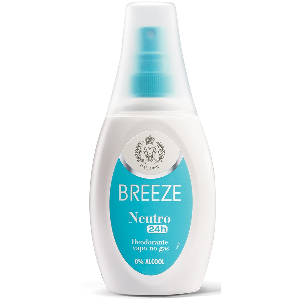 BREEZE Deodorante Vapo No Gas Neutro 75 ml - Fino a 48h di protezione, Formula Invisible Antimacchie, Senza Sali di Alluminio
