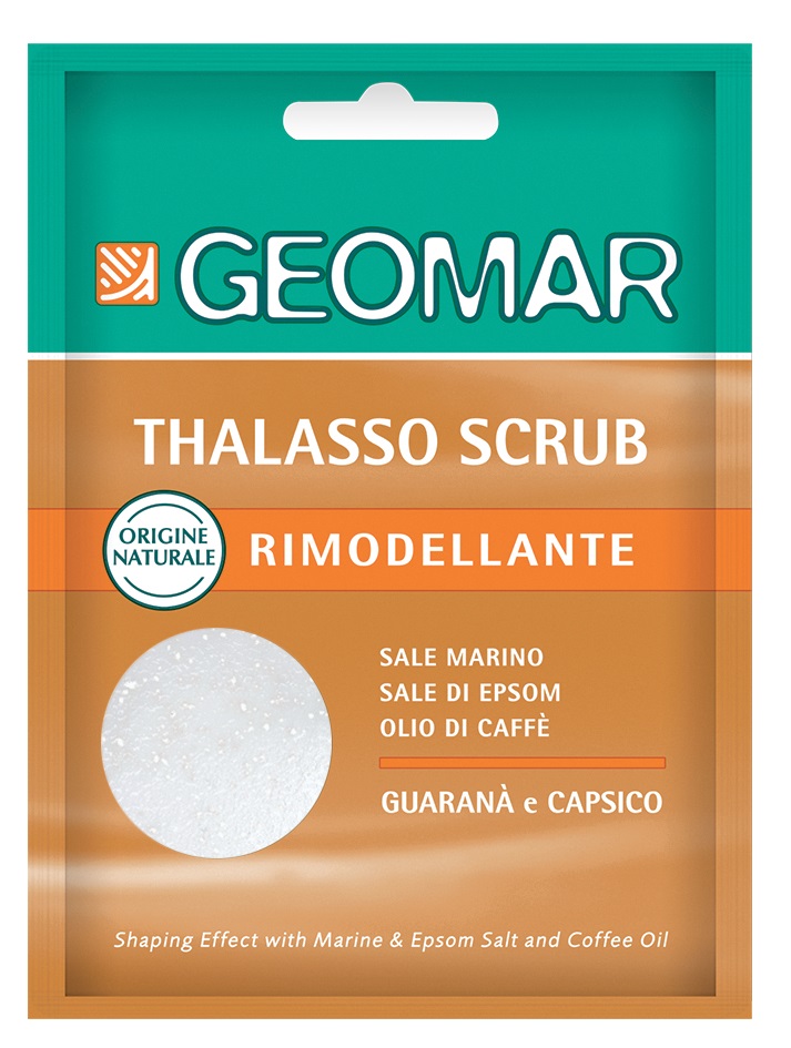 GEOMAR Thalasso Scrub Rimodellante Monodose 85g - Esfoliante con Sale Marino, Olio di Caffè e Fitoestratti