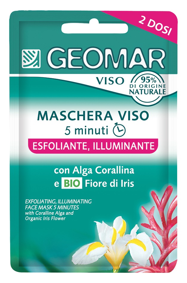 GEOMAR Maschera Viso Esfoliante e Illuminante 15ml - Idrata, Elimina Cellule Morte e Rimuove Impurità