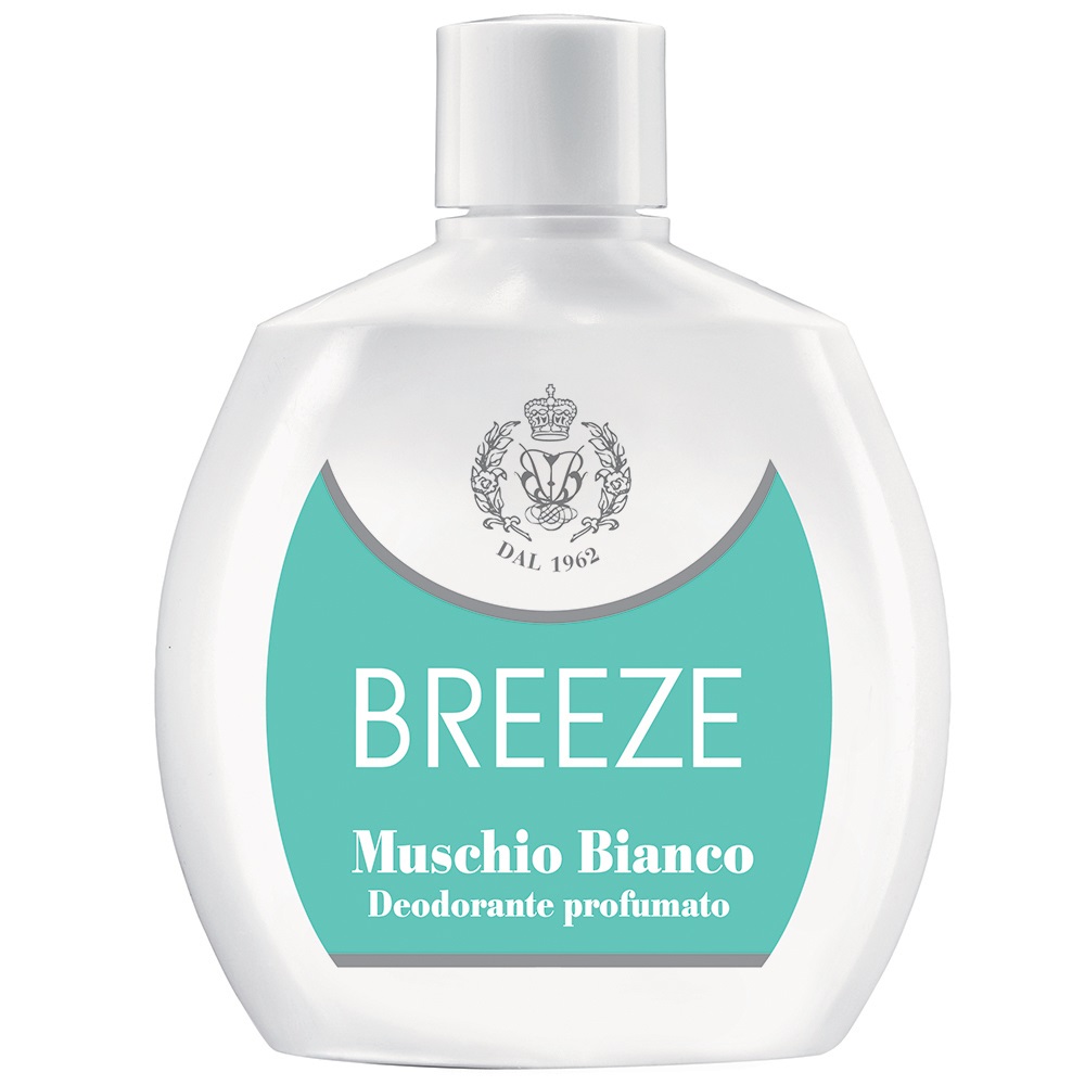 BREEZE Deodorante Squeeze Muschio Bianco 100ml - Senza Gas e Sali di Alluminio, Efficace fino a 48h