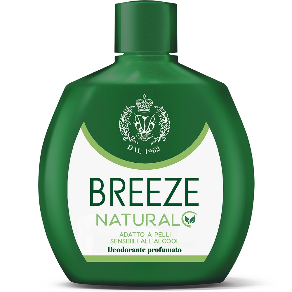 Breeze Natural Essence Deodorante Profumato Squeeze 100ml - Senza Gas, Pelli Sensibili, Note di Bergamotto e Matcha