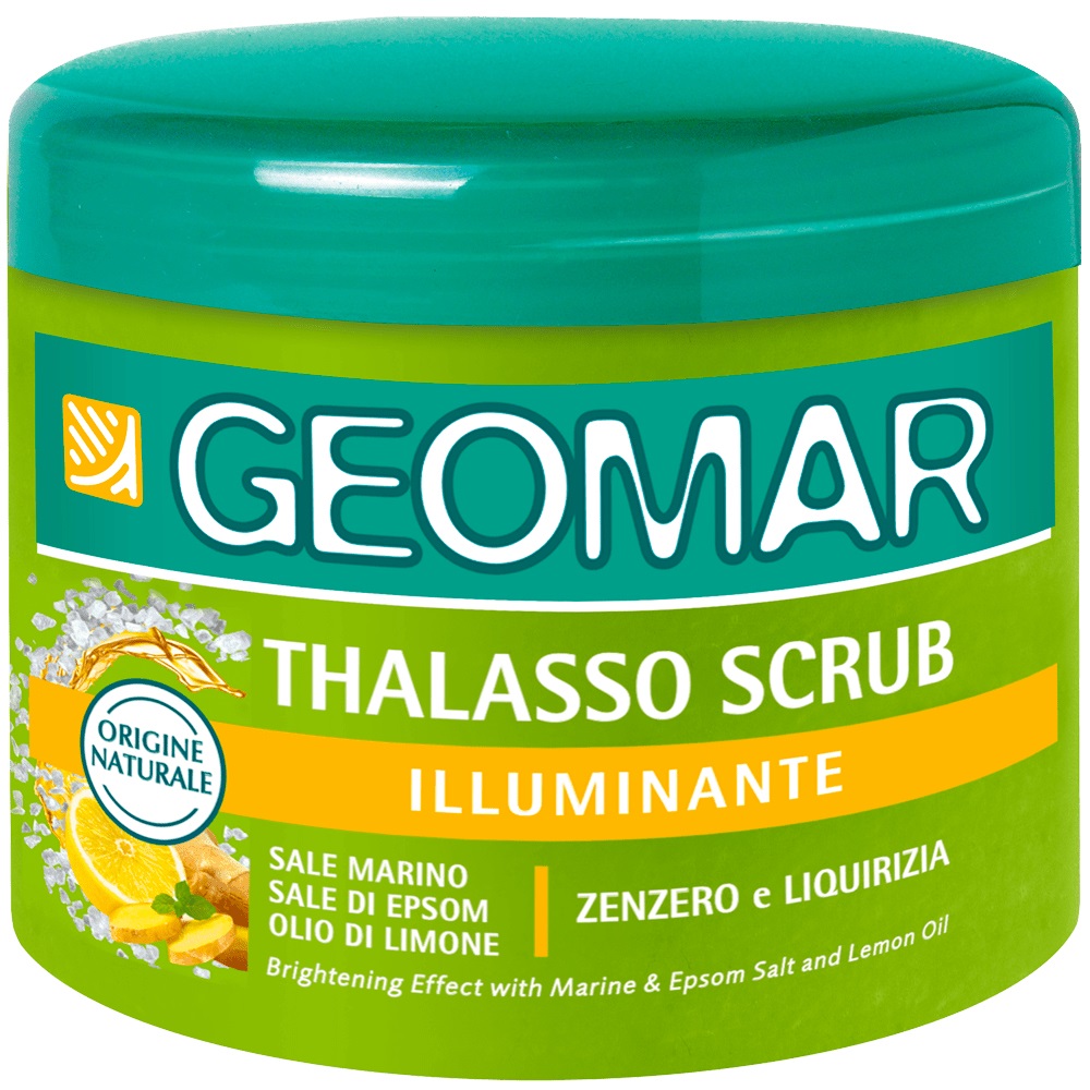GEOMAR Thalasso Scrub Corpo Illuminante con Sale Marino del Mar Morto e Sale di Epsom, 600 g - 95% di Origine Naturale