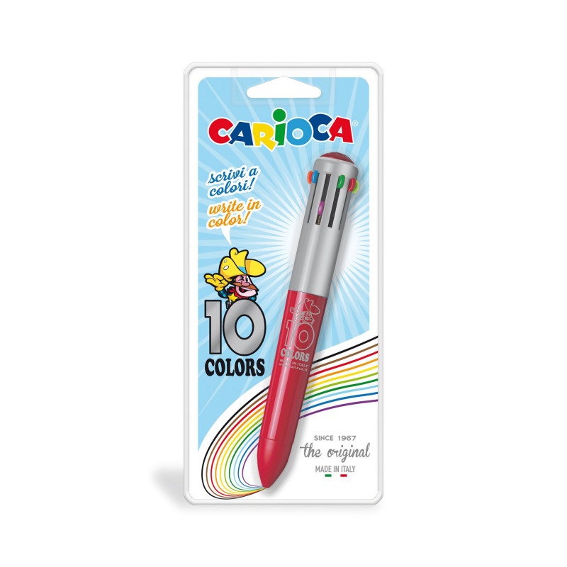 Carioca Penna a sfera multifunzione 10 colori assortiti Ø punta 1 mm - 41501