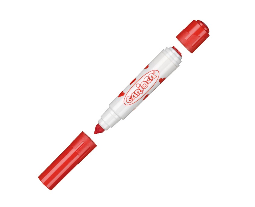 Carioca Stamperello Pennarello Doppia Punta Assortito 12 Colori con Inchiostro Lavabile e Atossico