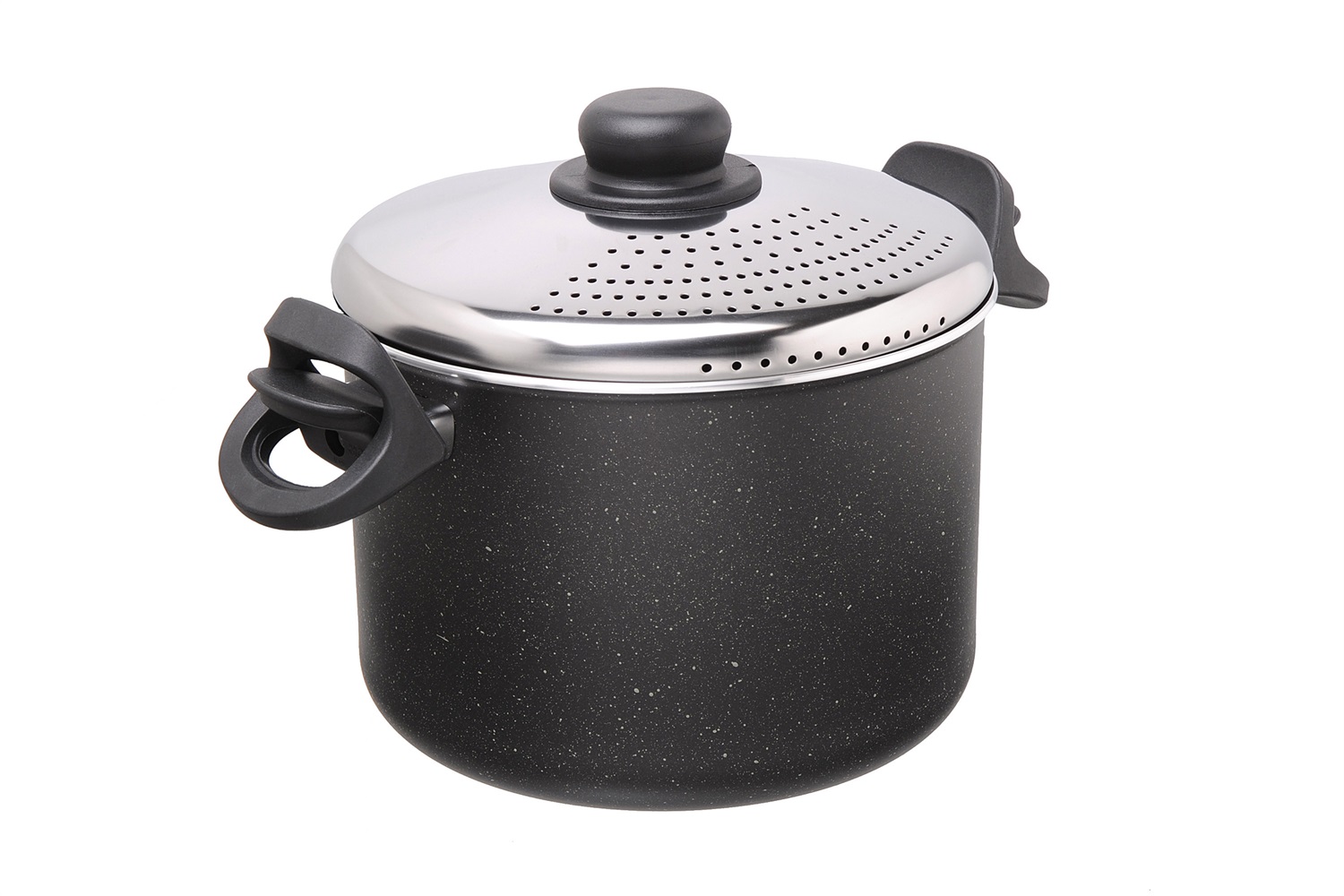 Moneta Etnea Cuocipasta 22 cm - Casseruola Antiaderente Effetto Pietra con Coperchio, Lavabile in Lavastoviglie