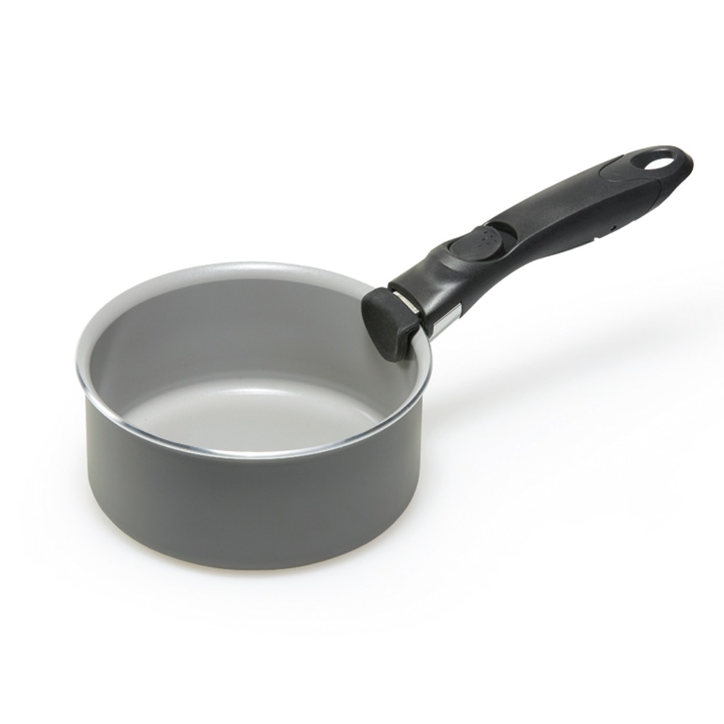 Moneta Melodia Finegres Minispace Casseruola 20 cm in Alluminio Riciclato con Rivestimento Antiaderente Naturale - Manico Removibile - Made in Italy