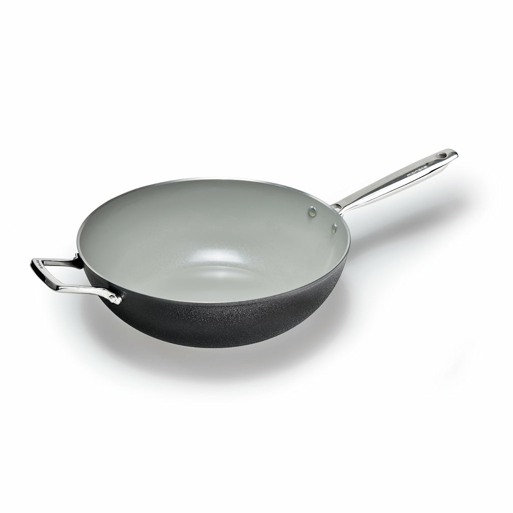 Moneta Wok 32cm Armonia Finegres - Alluminio Forgiato, Rivestimento Naturale NO PFAS, Induzione, 100% Made in Italy