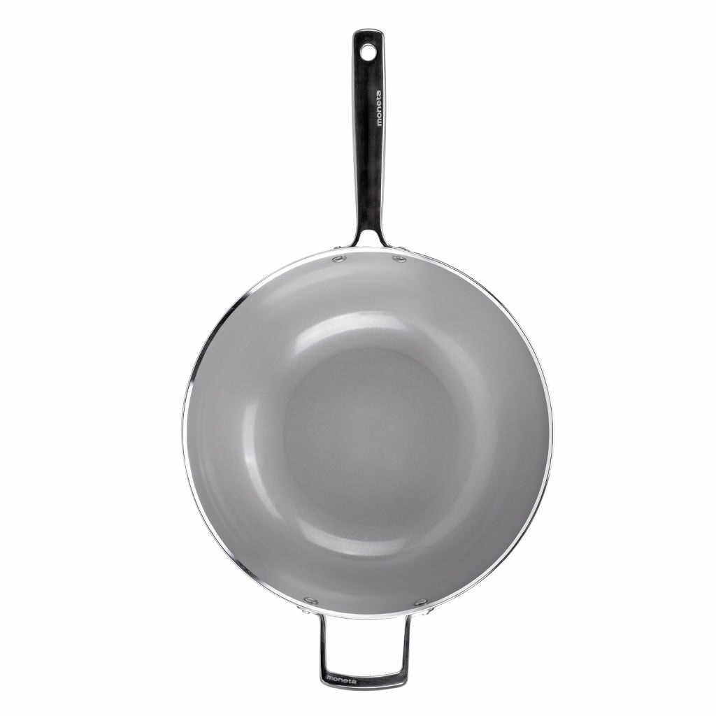 Moneta Wok 32cm Armonia Finegres - Alluminio Forgiato, Rivestimento Naturale NO PFAS, Induzione, 100% Made in Italy
