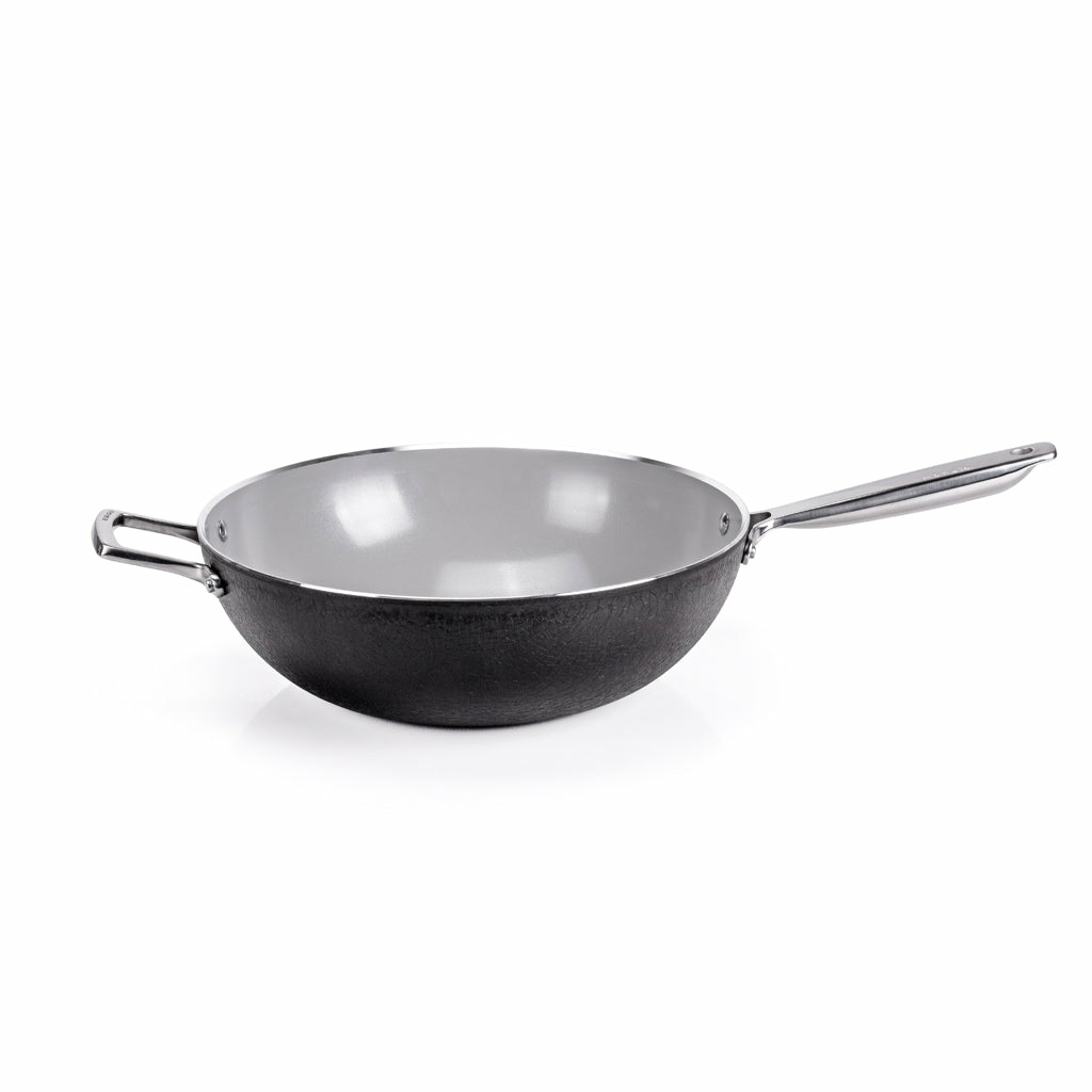 Moneta Wok 32cm Armonia Finegres - Alluminio Forgiato, Rivestimento Naturale NO PFAS, Induzione, 100% Made in Italy