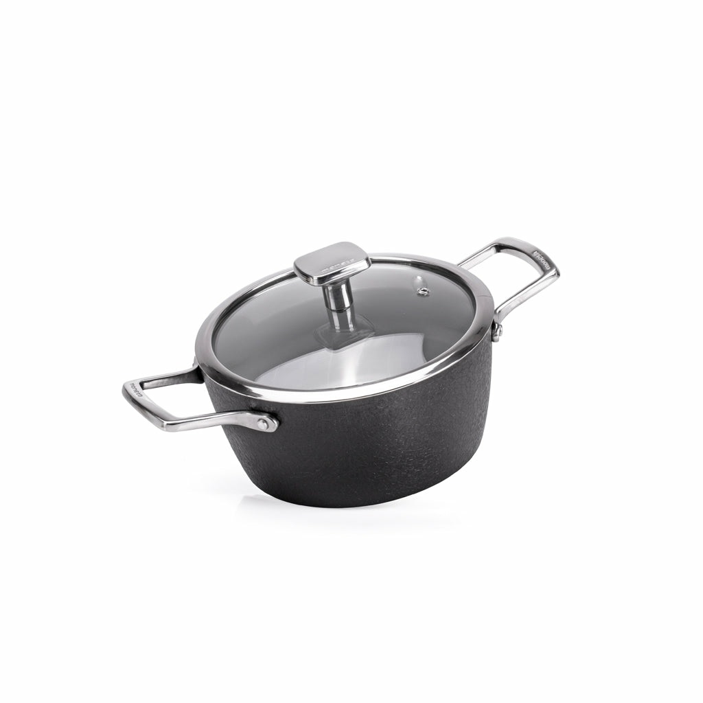 Moneta Casseruola Armonia Finegres 20 cm - Alluminio Forgiato con Rivestimento Antiaderente Effetto Pietra