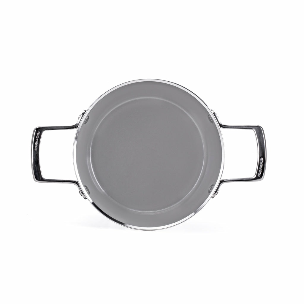 Moneta Armonia Finegres Tegame 28 cm con Coperchio - Rivestimento Naturale NO PFAS, Compatibile Induzione, 100% Made in Italy