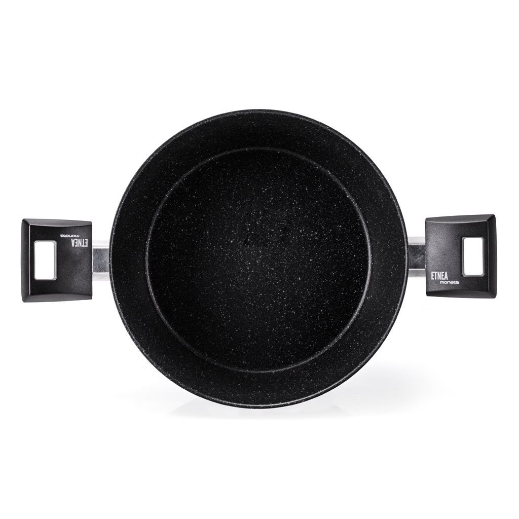 Moneta Etnea Evolution Casseruola 20cm con 2 Manici, Alluminio Forgiato, Rivestimento Artech Stone Ultra, Compatibile con Induzione, 100% Made in Italy