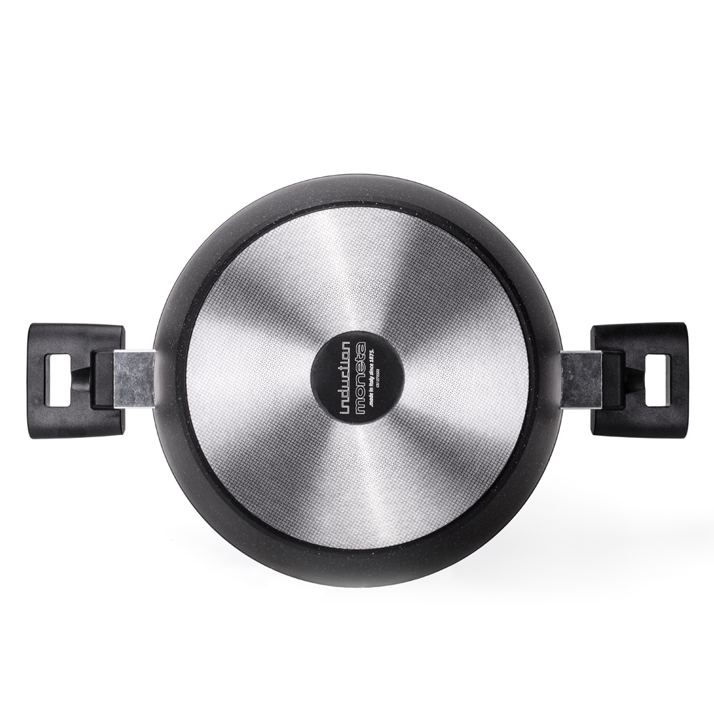 Moneta Etnea Evolution Casseruola 20cm con 2 Manici, Alluminio Forgiato, Rivestimento Artech Stone Ultra, Compatibile con Induzione, 100% Made in Italy