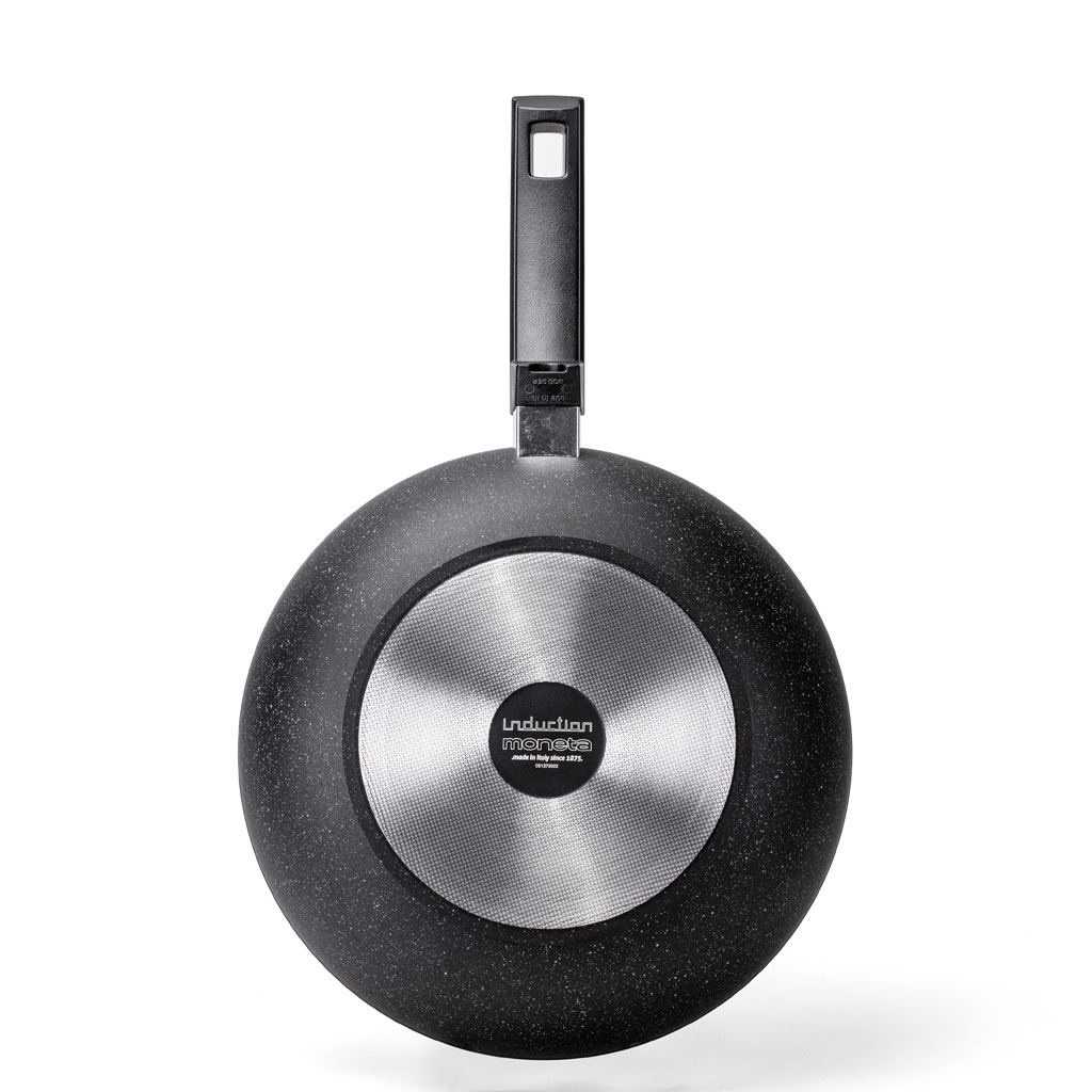 Moneta Etnea Evolution Wok 28 cm - Alluminio Forgiato, Rivestimento Artech Stone Ultra, Compatibile con Induzione, Gas, Elettrico e Alogeno, 100% Made in Italy