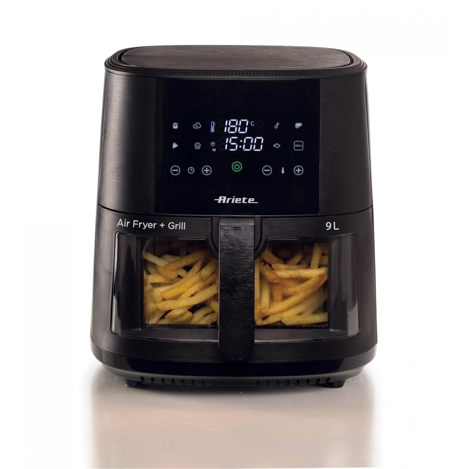 Ariete 4630 Friggitrice ad aria 9L, 1500 W, Capacità 2,5 kg, 8 programmi, Temperatura fino a 200°C, Cestello trasparente, Elettrica