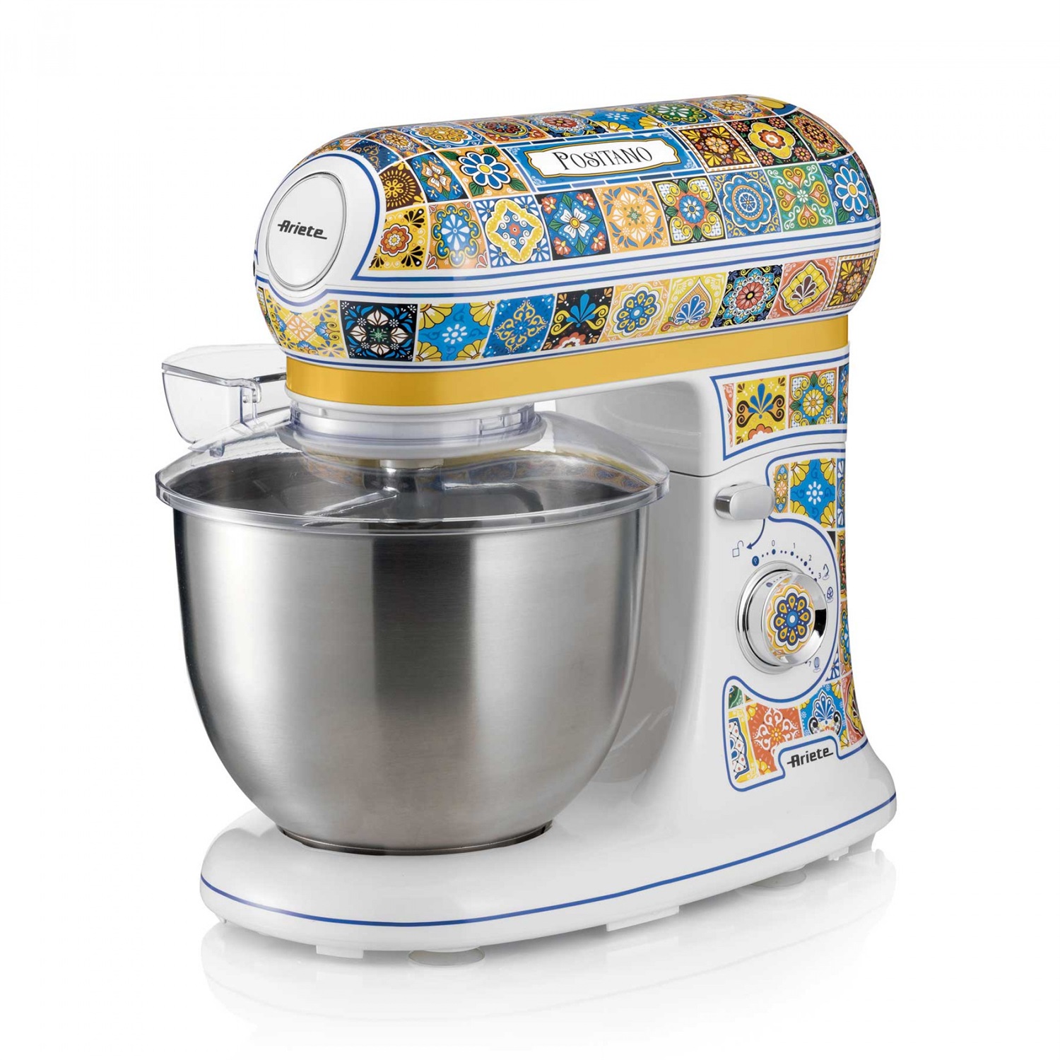 Ariete 1588 Impastatrice Planetaria Positano, 7 Velocità, 2400 Watt, 5,5 Litri, Tazza in Acciaio Inox, Design Mediterraneo