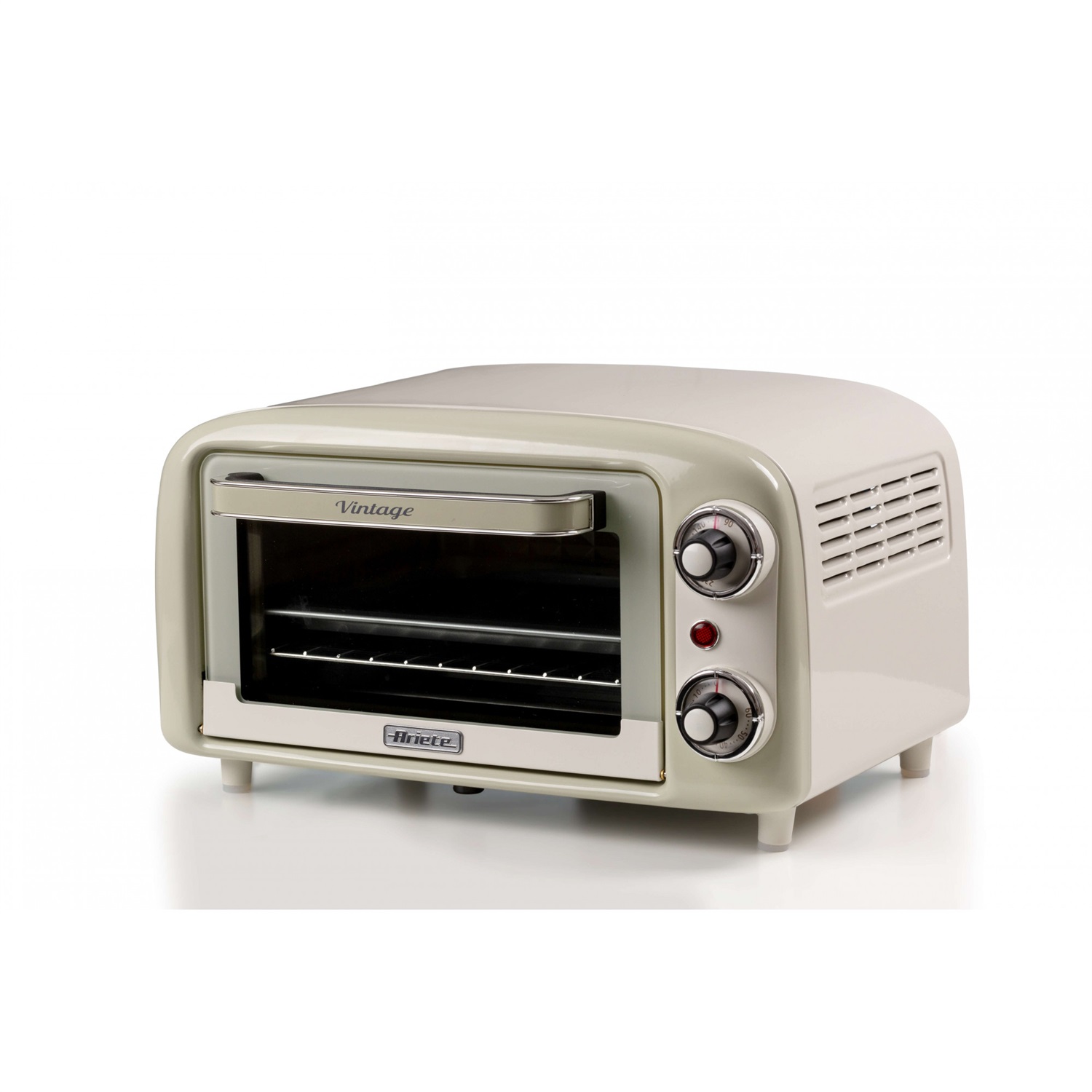 Ariete Forno Elettrico Vintage 3919, 800W, Capacità 10L, Doppio Vetro, Colore Beige, Funzione Statica con Timer