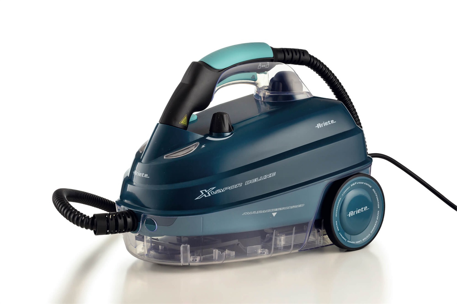 Ariete XVapor Deluxe 4146 - Pulitore a Vapore 1500W, 5 bar, Autonomia 55min, Cavo 6m, Blu