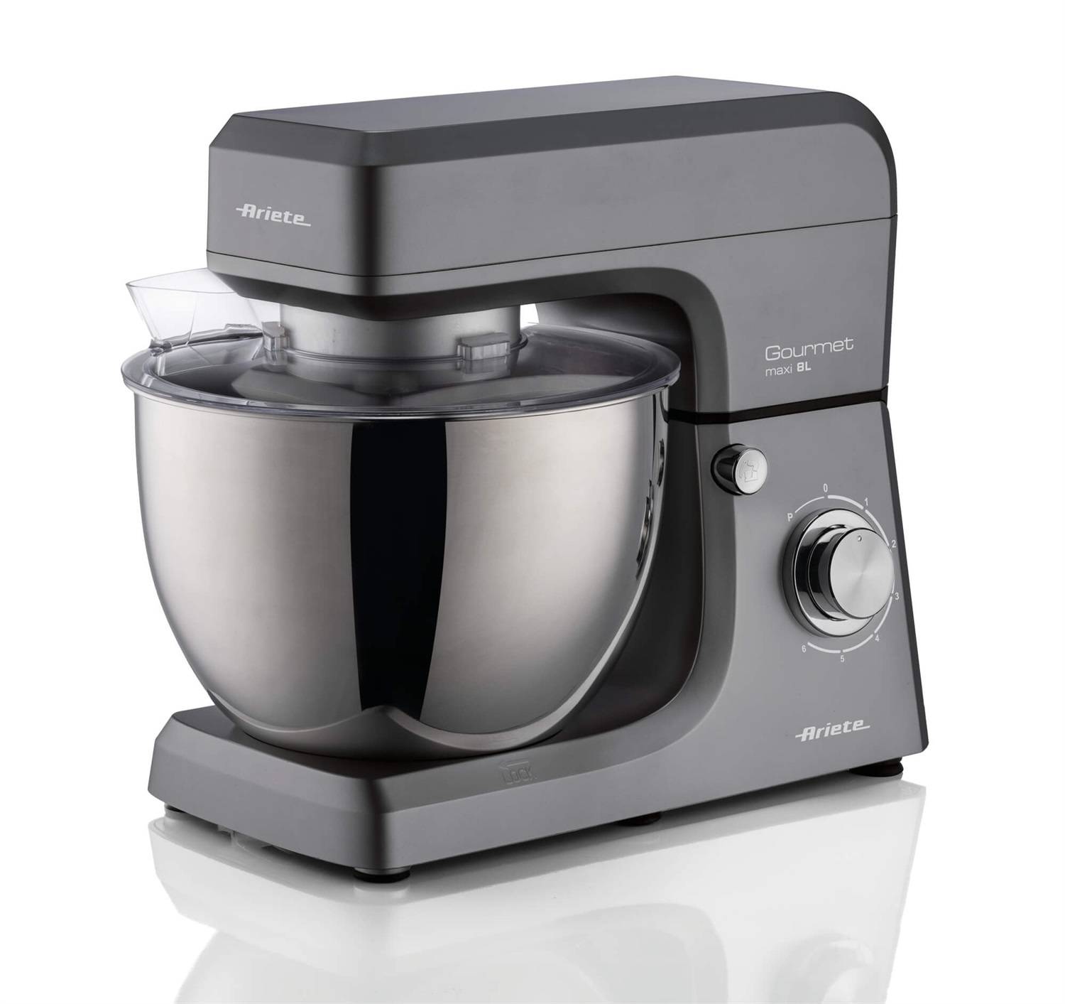 Ariete 1575 Gourmet Maxi 8L - Impastatrice Planetaria 1200W, 6 Velocità Pulse, Ingranaggi in Metallo, Accessori per Impasti