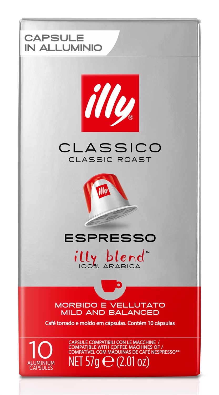 Illy Classico Capsule Caffè 10 pz - Compatibili Nespresso in Alluminio con Gusto Morbido e Note di Caramello