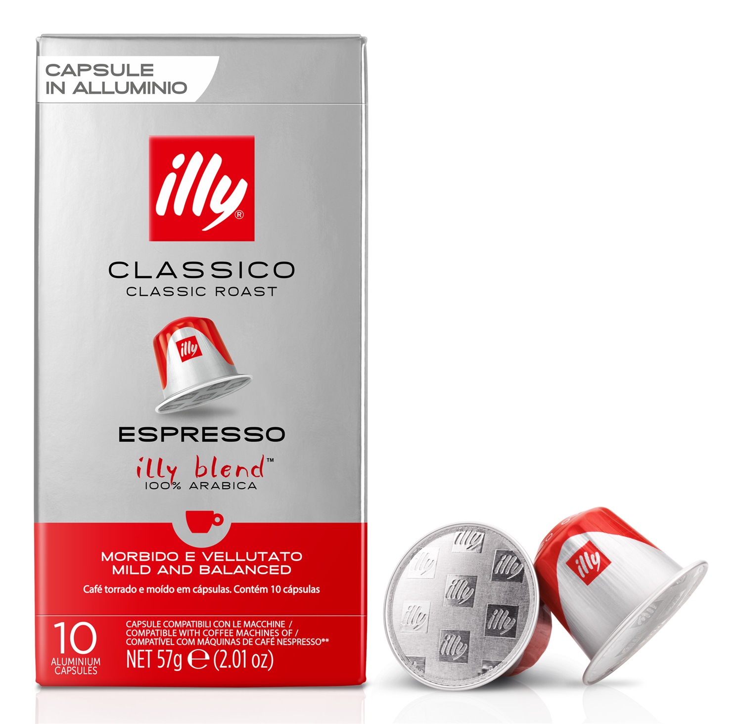 Illy Classico Capsule Caffè 10 pz - Compatibili Nespresso in Alluminio con Gusto Morbido e Note di Caramello