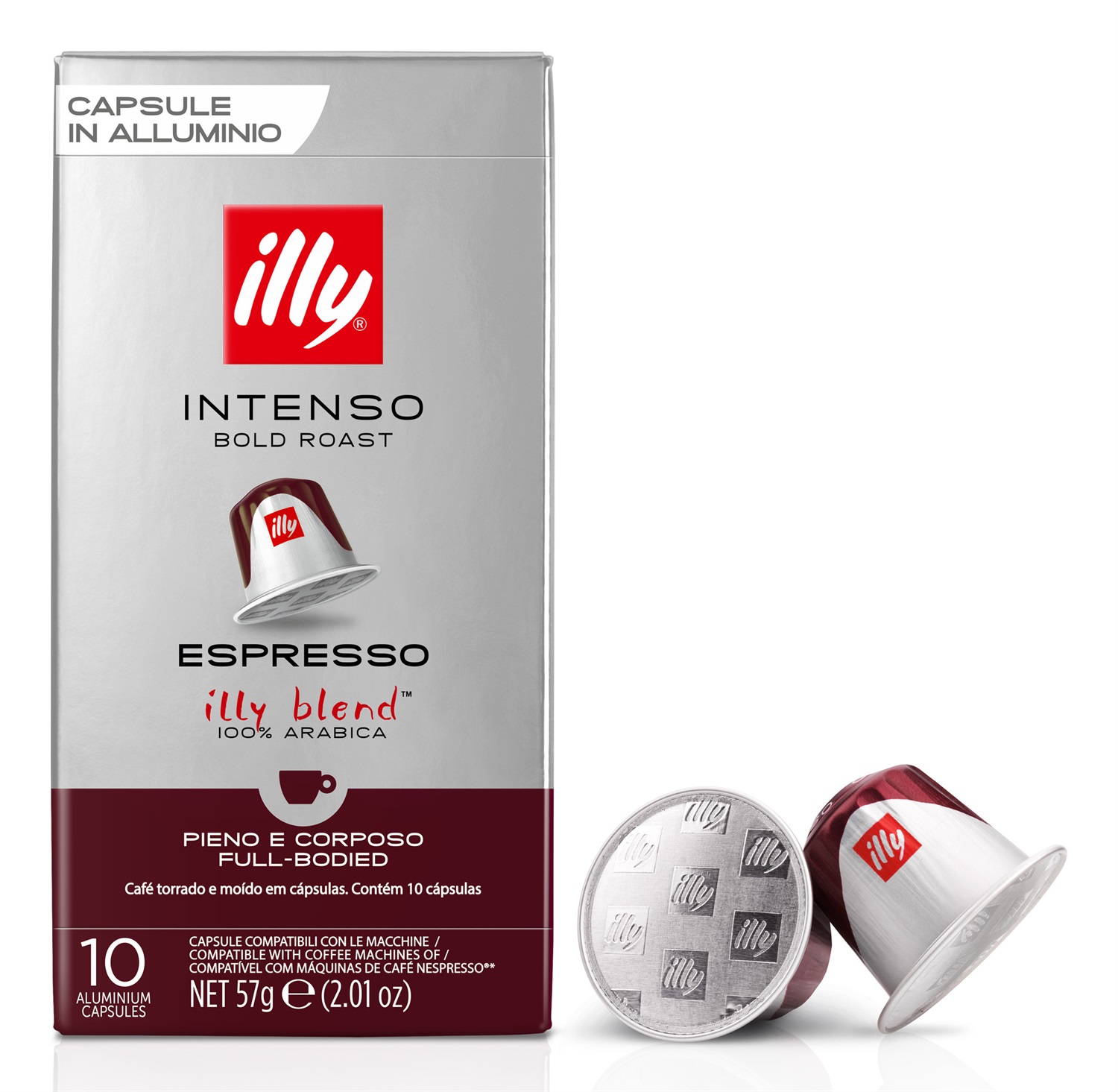 Illy Intenso - Capsule Caffè Tostato 100% Arabica Compatibili Nespresso, 10 Pezzi, Gusto Pieno e Corposo