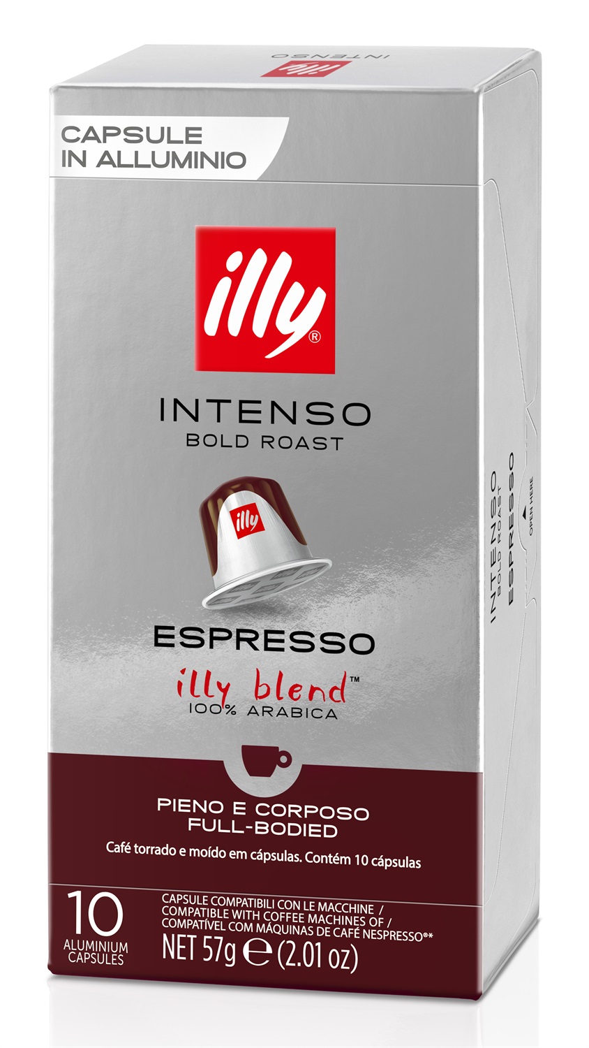 Illy Intenso - Capsule Caffè Tostato 100% Arabica Compatibili Nespresso, 10 Pezzi, Gusto Pieno e Corposo
