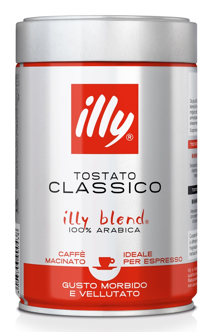 Illy Caffè Macinato per Espresso Tostato CLASSICO - Barattolo da 250 g - 100% Arabica con note di caramello, fiori d'arancio e gelsomino