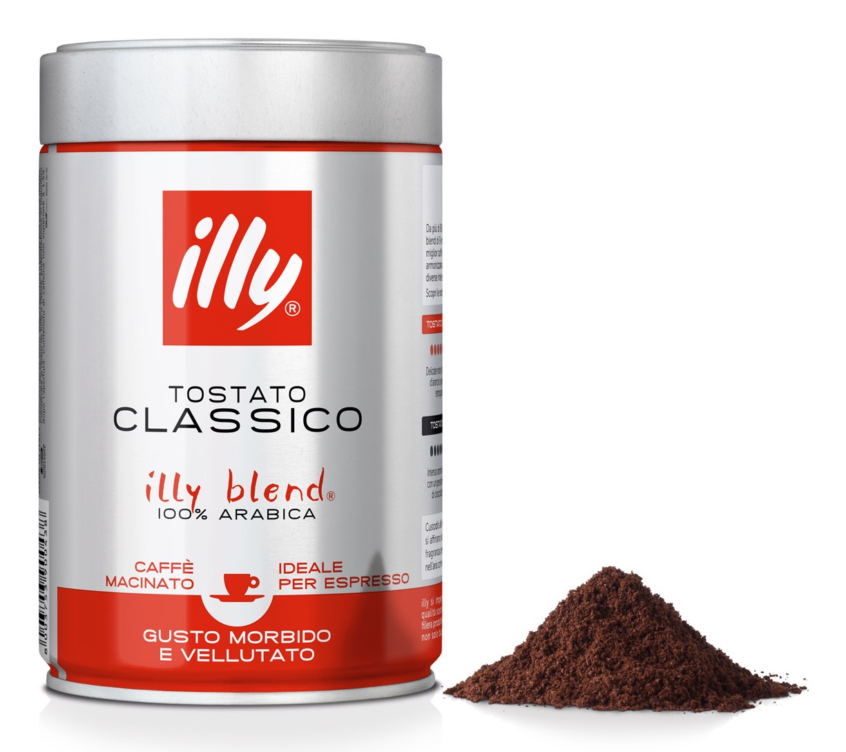 Illy Caffè Macinato per Espresso Tostato CLASSICO - Barattolo da 250 g - 100% Arabica con note di caramello, fiori d'arancio e gelsomino