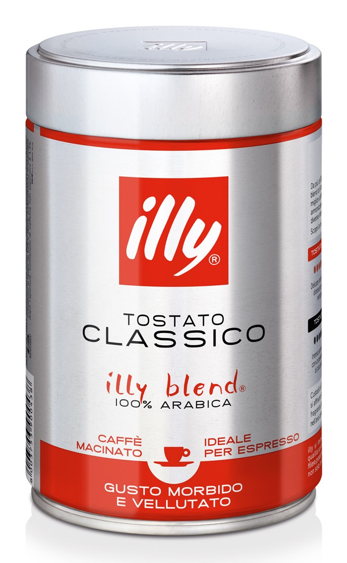 Illy Caffè Macinato per Espresso Tostato CLASSICO - Barattolo da 250 g - 100% Arabica con note di caramello, fiori d'arancio e gelsomino