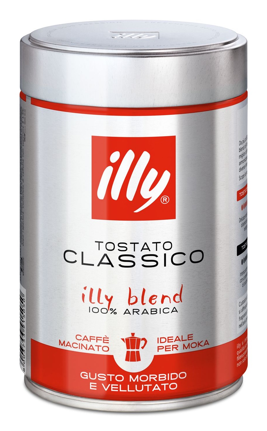 Illy Caffè Macinato Tostato CLASSICO - Barattolo da 250 grammi - Gusto Morbido con Note di Caramello e Fiori d'Arancio