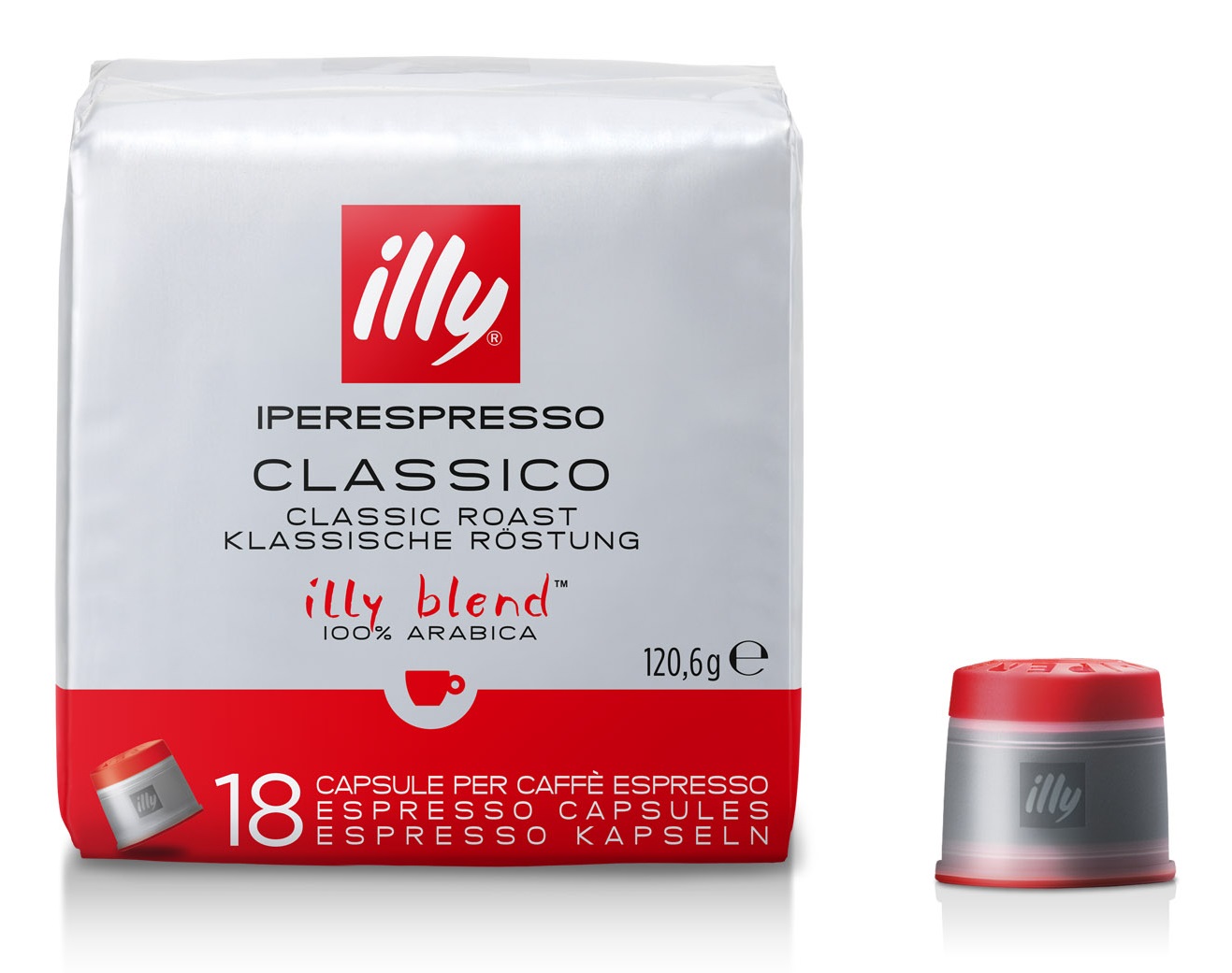 Illy Capsule Iperespresso Tostato Classico - Confezione da 18 Capsule di Caffè 100% Arabica con Gusto Morbido e Note Aromatiche