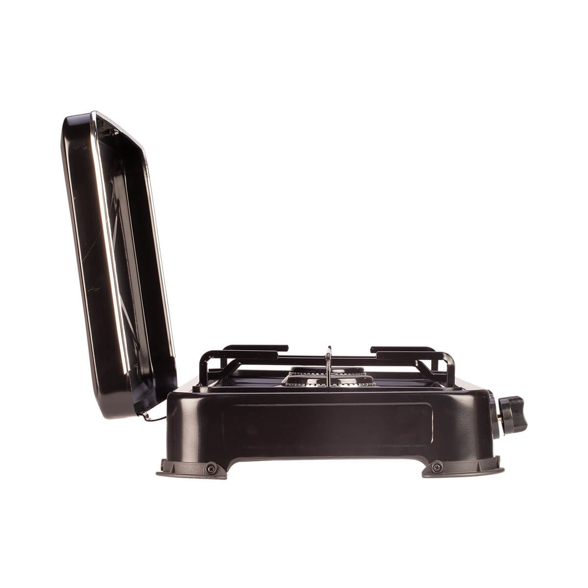 Ardes ODINO 2 (AR1FG02) - Fornello a Gas GPL 2 Fuochi Nero - Potenza 2200 W, Superficie Piana 59.5 cm, Con Coperchio