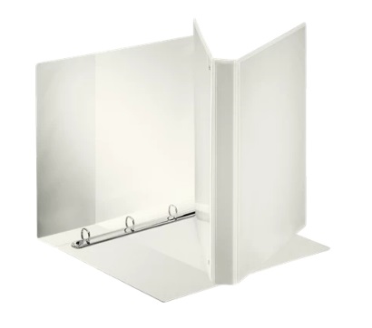 Esselte Raccoglitore a Display Personalizzabile Maxi Bianco - 4 Anelli Rotondi 20 mm, Dorso 30 mm, Finitura Tipo Pelle