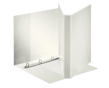 Esselte Raccoglitore a Display Maxi 4 Anelli Tondi 25 mm Bianco - PP Eco-Compatibile, Personalizzabile, 3 Tasche, Compatibile con A4 e Buste 22x30 cm