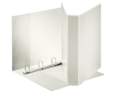 Esselte Raccoglitore Display Maxi 394753000 - 4 Anelli a D 40 mm, 28x32 cm, Bianco, Polipropilene Eco-Compatibile, Personalizzabile con 3 Tasche