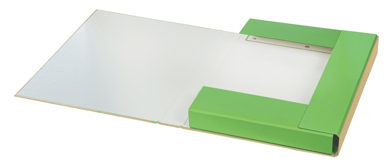 Esselte Cartella Progetti Oxford Green A4 100% Carta Riciclata, Dorso 40 mm, Chiusura con Elastico