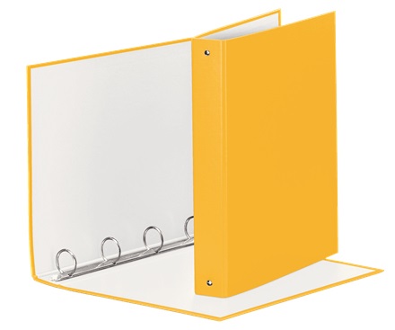 Esselte Raccoglitore Meeting - 4 Anelli Tondi 30 mm - Dorso 4 cm - Giallo - Cartone Rivestito in PP - 22x30 cm