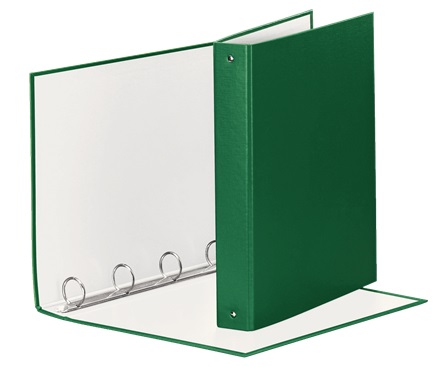 Esselte Meeting Raccoglitore ad Anelli 4 Anelli Tondi 30 mm - 22 x 30 cm - Verde - Cartone Rivestito in PP - Dorso 4 cm - Capacità 200 Fogli