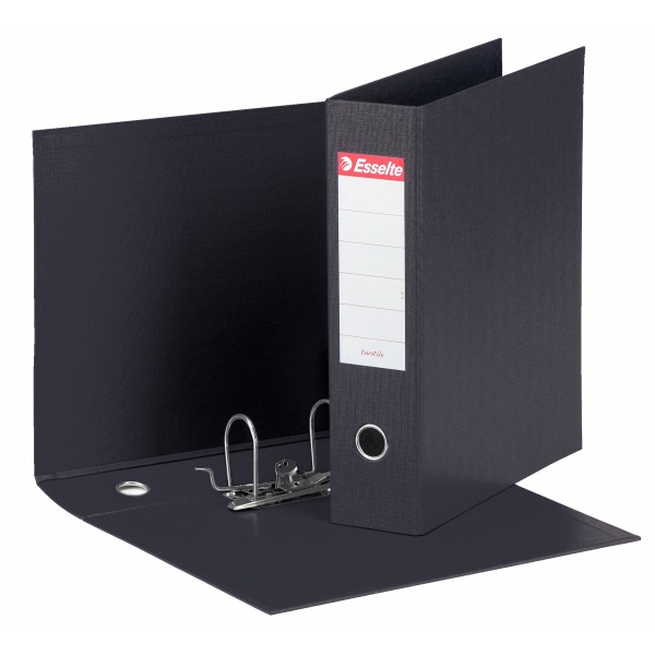 Esselte G53 Eurofile Registratore Nero - Dorso 8 cm, Commerciale 23x30 cm, Capacità fino a 500 fogli