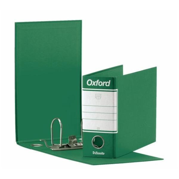 Esselte OXFORD G81 Registratore con Custodia, Meccanismo a Leva N.1, Formato Memorandum 29,5x19cm, Dorso 8 cm, Verde