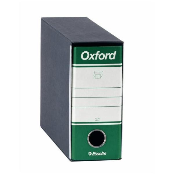 Esselte OXFORD G81 Registratore con Custodia, Meccanismo a Leva N.1, Formato Memorandum 29,5x19cm, Dorso 8 cm, Verde