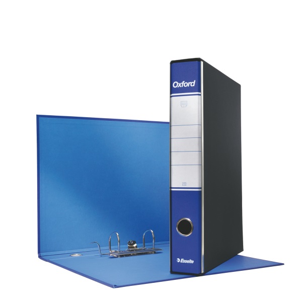 Esselte Registratore G84 Oxford Blu - Dorso 5 cm, Formato Protocollo 23x33 cm, Struttura in Cartone Rivestito