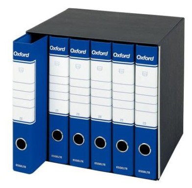 Esselte G85 Registratore ad Anelli Blu - Dorso 8 cm, F.to Protocollo 23x33 cm, Struttura in Cartone Rivestito