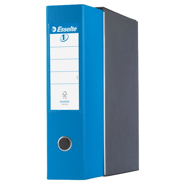 Esselte G53 Eurofile Registratore Blu Vivida - Dorso 8 cm - Commerciale 23x30 cm - Capacità fino a 500 fogli