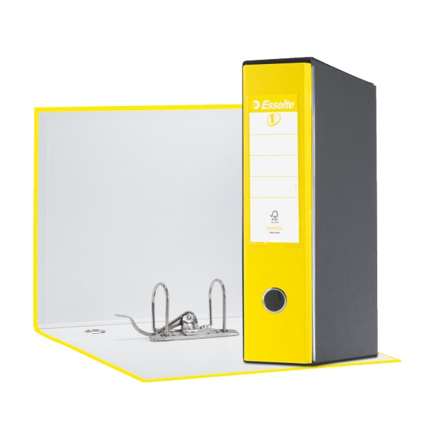 Esselte G53 Eurofile Registratore - Giallo Vivida - Dorso 8 cm - Commerciale 23x30 cm - Capacità fino a 500 fogli