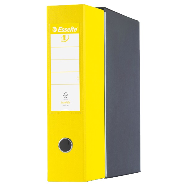 Esselte G53 Eurofile Registratore - Giallo Vivida - Dorso 8 cm - Commerciale 23x30 cm - Capacità fino a 500 fogli