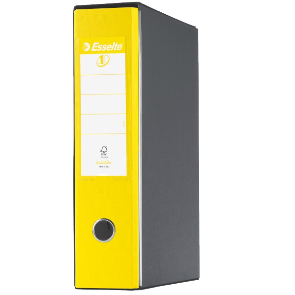 Esselte G53 Eurofile Registratore - Giallo Vivida - Dorso 8 cm - Commerciale 23x30 cm - Capacità fino a 500 fogli